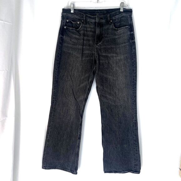 American Eagle Dark Gray Straight Leg Denim Jeans Size 10 - Picture 10 of 10